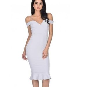 AX Paris Women's Silver Off The Shoulder Fishtail